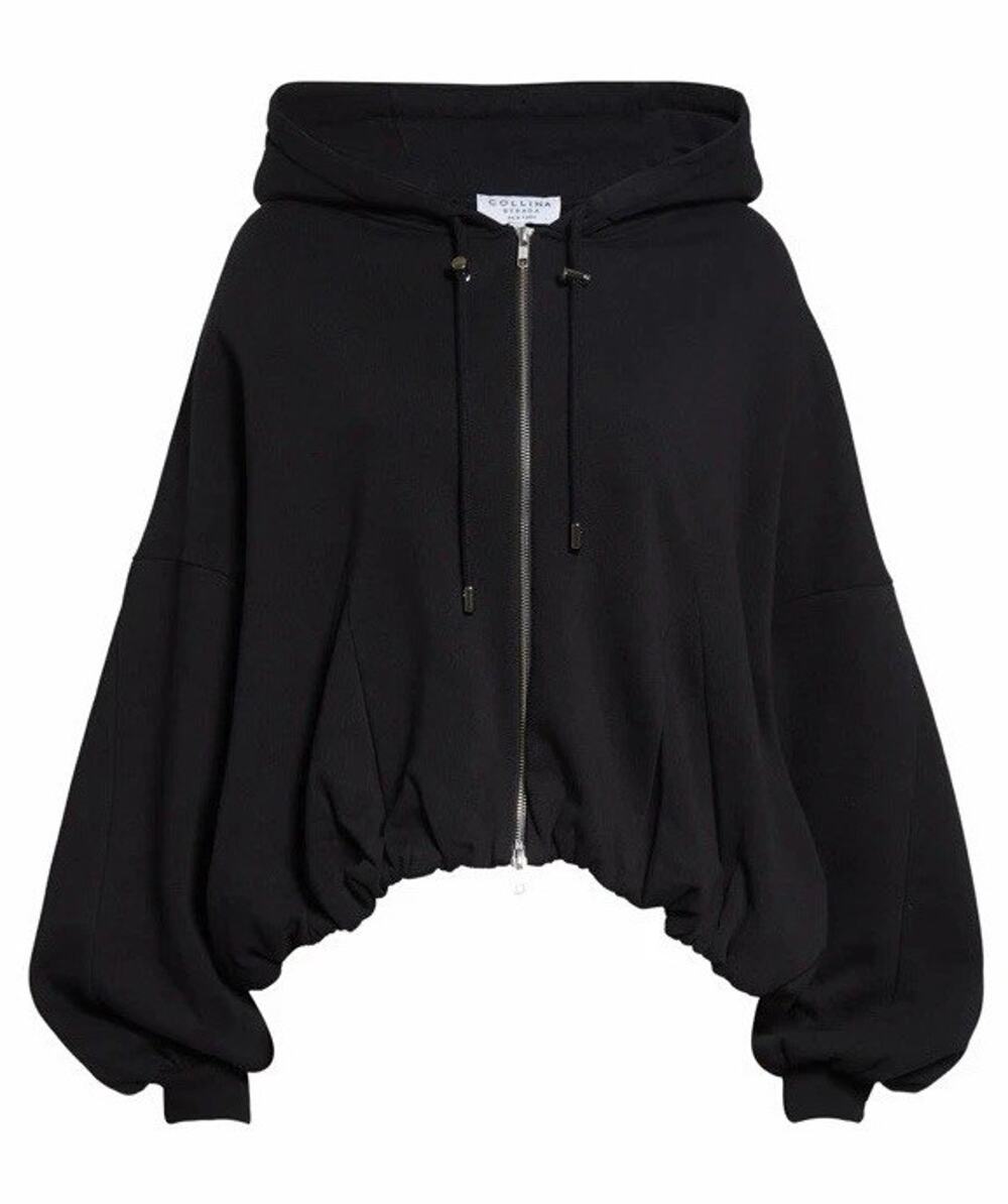 Collina Strada Fleece Zip-Up Hoodie Black XS NEW $340 NWT